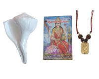 IndianStore4All Dakshinavarti Non-Blowable & White 2-2.5 Inches Approx Length Free Laxmi yantra Kavach