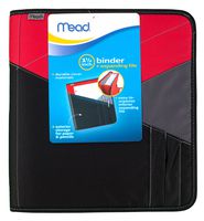 Mead Zipper Binder with Expanding File, 3 Ring Binder, 1-1/2", Color Selected For You May Vary (29024)