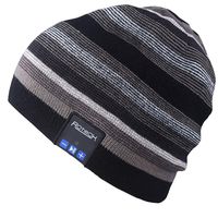 Mydeal Rechargeable Bluetooth Audio Beanie Fashional Double Knit Skully Hat Cap w/Wireless Stereo Headphone Headset Earphone Speakerphone Mic for Sports Skating Hiking Camping Black