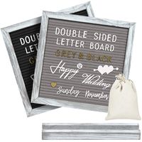Double Sided Letter Board with 750 Precut White & Gold Letters,Months & Days & Extra Cursive Words, Wall & Tabletop Display, Letter Bags, Scissors (Farmhouse Rustic 10x10)