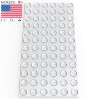 Clear Soft Close Drawer Cabinet Door Bumpers - Made in USA - 9.5mm x 3.8mm Sound Dampening Adhesive Transparent Rubber Pads Feet - Hemispherical Shape - 72 PCs