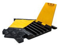 RK RK-CP-5CLT1 5 Channel Modular Rubber Cable Protector Ramp (Left Turn 45 Degree)