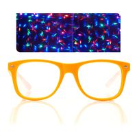 Bright Orange Starburst Diffraction Glasses - for Raves, Festivals and More