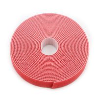 Saisn Reusable Fastening Tape Cable Ties 3/4 Inch Double Side Hook Roll (5 Yard, Red)