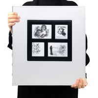 RECUTMS Photo Album Self Adhesive Magnetic DIY Scrapbook 60 Pages 13.3 x 13.4 (Inches) Accommodate 8X10 6X8 5X7 4X6 Photo Wedding Album Memory Book (White)