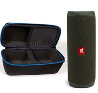 JBL Flip 5 Waterproof Portable Wireless Bluetooth Speaker Bundle with divvi! Protective Hardshell Case - Green
