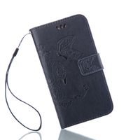 IKASEFU Leather Case with Strap Compatible with Samsung Galaxy S6 Edge Plus,Retro Butterfly Flower Pu Leather Wallet Case with Card Slots Compatible with Samsung Galaxy S6 Edge Plus -Butterfly,Navy