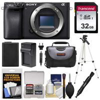 Sony Alpha A6400 4K Wi-Fi Digital Camera Body with 32GB Card + Battery + Charger + Case + Tripod + Kit