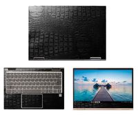 decalrus - Protective Decal for Lenovo Yoga 730 13 (13.3" Screen) Laptop Crocodile Skin Pattern Texture Skin case Cover wrap CROlenovoYoga730_13Black