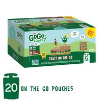 GoGo squeeZ Applesauce on the Go, Variety Pack (Apple Apple/Apple Cinnamon), 3.2 Ounce (20 Pouches), Gluten Free, Vegan Friendly, Healthy Snacks, Unsweetened, Recloseable, BPA Free Pouches
