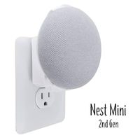 The Nest Mini Backpack 2nd Gen 2019: The Simplest and Cleanest Outlet Wall Mount Hanger Stand for New Google Nest Mini - No Cord Wrapping Required - Designed in USA (White)