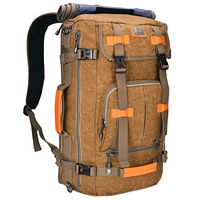 Canvas Backpack WITZMAN Vintage Travel Backpack Hiking Luggage Rucksack Laptop Bags A519 (22 inch tan)