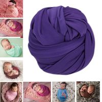 Newborn Photography Props Boys | Baby Girls Photo Outfits | Soft Stretchy Wrap Blanket Swaddle Backdrops for Photo Shoot (Dark Purple)