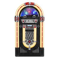 Victrola Full Size Retro Jukebox with 3-Speed Turntable, CD Player, AM/FM Radio, Bluetooth, and Color Changing LED Lights, 51-Inches Tall