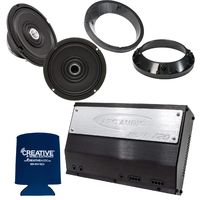 Arc Audio for Harley Davidson - Moto 720.4 Amplifier + A Pair Moto602-HD 6.5" Speakers with Speaker Adapter Rings