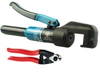 Muzata Custom Hydraulic Hand Crimper Tool for Stainless Steel Cable Railing Fittings for 1/8" Cable -Wire Swaging Tool-45 Ton and Stainless Steel Cable Cutter CK12,Series CT1