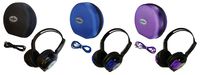 3 Pack Kid Sized Wireless Infrared Car DVD IR Automotive Colored Adjustable 2 Channel Headphones With Case and 3.5mm Auxiliary Cord. Note: Will Not Work on 2017+ GM's or Pacifica