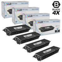 LD Compatible Toner Cartridge Replacement for Brother TN580 High Yield (Black, 4-Pack)