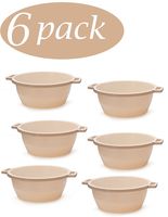 YBM HOME Round Plastic Wash Basin Dish Pan, Laundry Pan, Cleaning Pail, Beige with Dots 1287-6 (6)