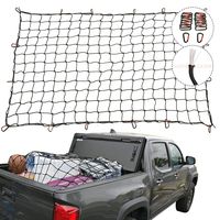 Cargo Nets for Pickup Trucks, 4'X6' Latex Cargo Net Stretches to 8'x12', Universal Heavy Duty Truck Bed Net,16 Tangle-Free D Clip Carabiners, 4"x4" Mesh Holds Small Large Loads Tighter