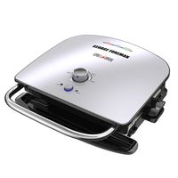 George Foreman GBR5750SSQ Grill & Broil 7-in-1 Electric Indoor Grill, Broiler, Panini Press, and Waffle Maker, Stainless Steel, Removable Plates, Silver