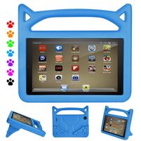 Kid-Proof Case for F i r e H D 8 2016/2017/2018 Tablet - Roasan Lighteight Shockproof Handle Friendly Stand Kids Case for All-New F i r e H D 8 Display (F i r e H D 8 Case, Blue)