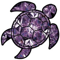 Amethyst Sea Turtle Birthstone Decal February Print Sticker Vinyl Rear Window Car Truck Laptop Gem Travel Mug Water and Fade Resistant 4 Inches