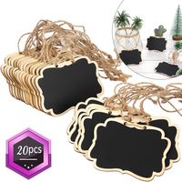 Chalkboard Tags Hanging Wooden Mini Chalkboard Signs Wooden Chalkboard Tags, Hanging Chalkboard Labels, Ideal Price Tags, Message Tags, Black (20)