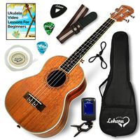 Ukulele Tenor Size Bundle From Lohanu (LU-T) 2 Strap Pins Installed FREE Uke Strap Case Tuner Picks Hanger Aquila Strings Installed Free Video Lessons BEST UKULELE BUNDLE DEAL Purchase Today!