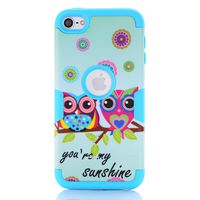 iPod Touch 7 Case,iPod Touch 6 Slim Case,SAVYOU Sunshine Cute Owl Pattern Dual Layer Hybrid Impact Armor Shockproof Hard Case Cover for Apple iPod Touch 5/6/7th Generation Blue