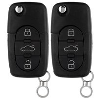 ECCPP Replacement fit for Uncut Keyless Entry Remote Control Car Key Fob Shell Case Audi Series MYT8Z0837231 (Pack of 2)