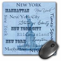 3dRose LLC 8 x 8 x 0.25 Inches Mouse Pad, New York City Typography Places USA Americana (mp_110173_1)