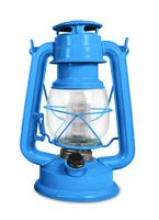 Northpoint 190610 Vintage Style Santorini Blue Hurricane 12 LED's and 150 Lumen Light Output and Dimmer Switch, Battery Operated Hanging Lantern for Indoors and Outdoor Usage