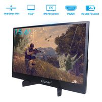 15.6 inch Portable Monitor, Ultra-Thin IPS Full HD 1080P Gaming 5mm Thickness Display for PC Laptop PS4 Xbox DVD Dual HDMI with Mini Stand USB Type-C Powered LED Backlight Built-in Speaker Audio Out