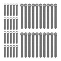 Wrap-It Storage Self-Gripping Reusable Cable Ties, Gray, 40 Pack (20 4" Straps, 20 8" Straps) - Hook and Loop Cord and Wire Organizer for Computer, PC, and Desk Cable Management