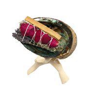 White Sage Smudge Kit - 1 White Sage with Rose and Lavender, 1 Palo Santo, Abalone Shell & Wooden Tripod Stand! Healing, Purifying, Meditating, Incense & Cleansing