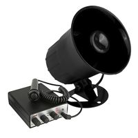 Car PA Siren Speaker System - Car PA System, Siren Horn, Handheld Microphone, Emergency Warning, Security Alarm System, 6 Tones, 350 Ft Range, 30 Watt 12V Vehicle Alarm Security System - Pyle