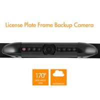 XO Vision LP137B License Plate Frame Backup Camera with 170deg Wide-Angle View (Black)