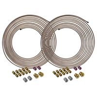 4LIFETIMELINES Copper-Nickel Brake Line Tubing Coils and Fittings, 2 Kits, 3/16 x 25