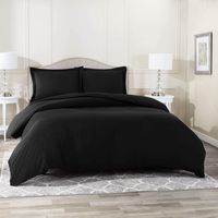 Nestl Bedding Duvet Cover 3 Piece Set - Ultra Soft Double Brushed Microfiber Hotel Collection - Comforter Cover with Button Closure and 2 Pillow Shams, Black - King 90"x104"