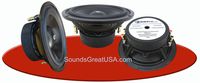 6.5" CDT Audio HD-6MDVC Dual 4 Ohm Audiophile Subwoofers can be wired for 2 Ohms