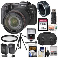 Canon EOS RP Full Frame Mirrorless Digital Camera & RF 24-105mm f/4 L is Lens + Mount Adapter + 32GB Card + Battery + Charger + Flash + Tripod + Case Kit