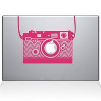 The Decal Guru 2082-MAC-12M-BG Vintage Camera Decal Vinyl Sticker, 12" MacBook, Pink