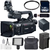Canon XF405 Camcorder 2212C002 + 64GB Memory Card + BP-820 Replacement Lithium Ion Battery + 58mm UV Filter + Carrying Case Bundle