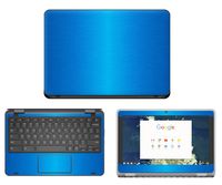 Decalrus - Protective Decal for Dell ChromeBook 11-3180 (11.6" Screen) Laptop LITE Blue Texture Brushed Aluminum Skin Skins Decal for case Cover wrap BAdellChrmbk11_3180LiteBlue