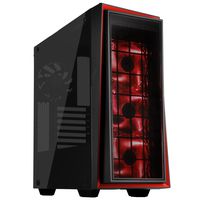 SilverStone Technology RL06BR-GP black and Red Color with Full Tempered-Glass Side Panel and 3 120mm Red LED Intake Fan Cases SST-RL06BR-GP
