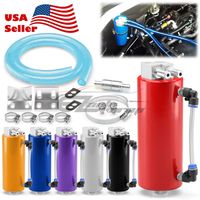 EZAUTOWRAP Red High Capacity Aluminum Engine Oil Catch Tank Reservoir Breather Can #1