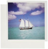 3dRose Serene Sailboat On Beautiful Ocean - Greeting Cards, 6 x 6 inches, set of 12 (gc_22277_2)