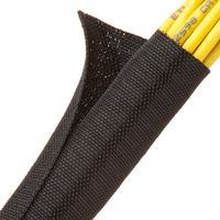 F6 Woven Split Tubular Harness Wrap - 1" - Black 10 ft piece