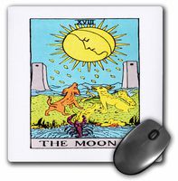 3dRose LLC 8 x 8 x 0.25 Inches Mouse Pad, Tarot The Moon Card (mp_62441_1)